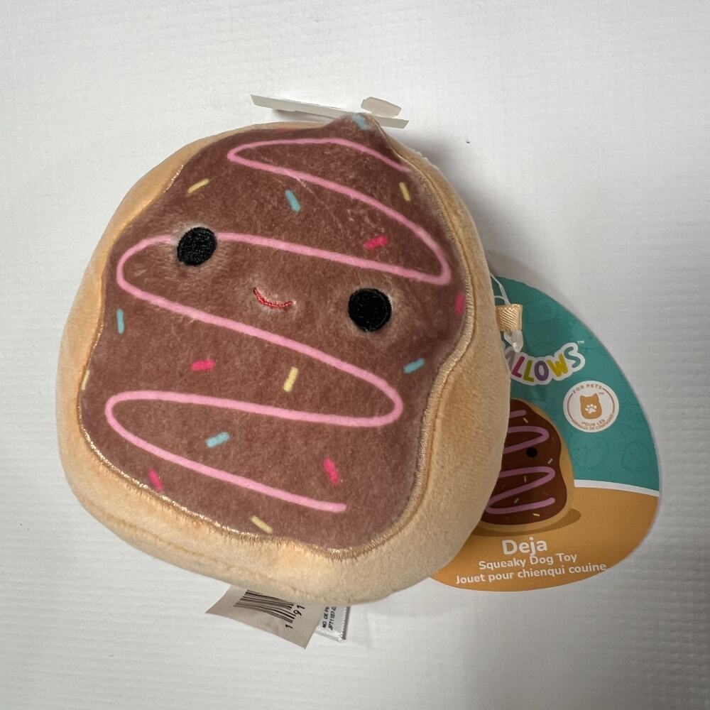 Squishmallow 3.5" Deja Squeaky Dog Toy Plush NEW